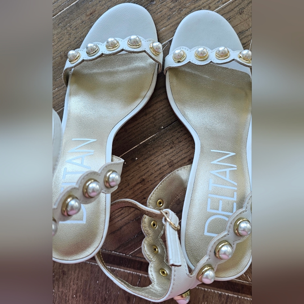 Women's Deltan Maryam Pearl Embellished Heels Size 7.5 M - Picture 5 of 7